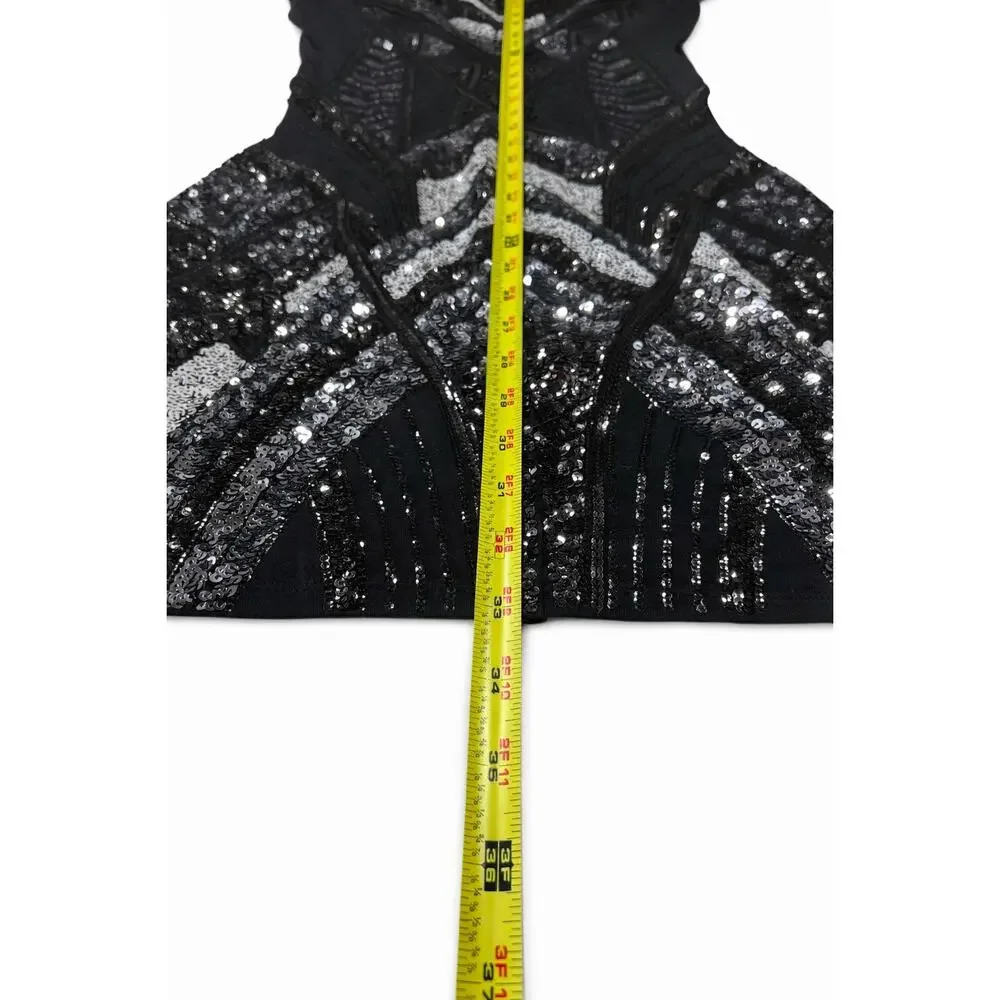 Express Sequin Bodycon Dress in Black | Size XS | Pre-Loved - Picture 8 of 9